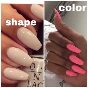 nail shape, size, color, finish